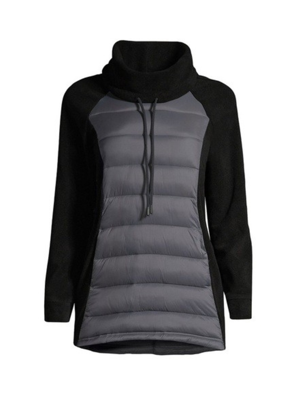 Land's End Black and Gray Quilted Pullover Sweater